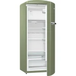 Gorenje Fridge, Mechanic control, CrispZone with HumidityControl, IonAir with DynamiCooling, LED strip by side, 4 glass shelves-Green ORB153OL - Image 2