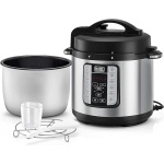 ⁦حلة بخار سمارت بلاك اند ديكر 1000 ، 7 في 1، 6 لتر، حلة ضغط كهربائية ذكية قابلة للبرمجة، اسود-فضي - PCP1000-B5، ضمان لمدة عامين، 6 لتر، فولاذ مقاوم للصدأ، 6.0 ليتر⁩ - الصورة ⁦5⁩