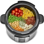 ⁦حلة بخار سمارت بلاك اند ديكر 1000 ، 7 في 1، 6 لتر، حلة ضغط كهربائية ذكية قابلة للبرمجة، اسود-فضي - PCP1000-B5، ضمان لمدة عامين، 6 لتر، فولاذ مقاوم للصدأ، 6.0 ليتر⁩ - الصورة ⁦3⁩