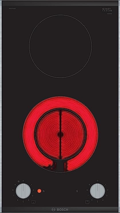 PKF375CA2E مسطح كهرباء بوش بلت ان دومينو، 2 شعلة، 30 سم، اسود - PKF375CA2E