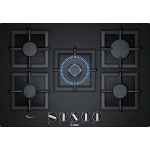 بوش مسطح غاز بلت إن 5 شعلة 75 سم لون أسود زجاج PPQ7A6B20