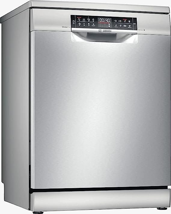 SMS6EAI80T غسالة أطباق بوش سيريس 6 ديجيتال، 13 أفراد، 8 برامج، 60 سم، فضي - SMS6EAI80T