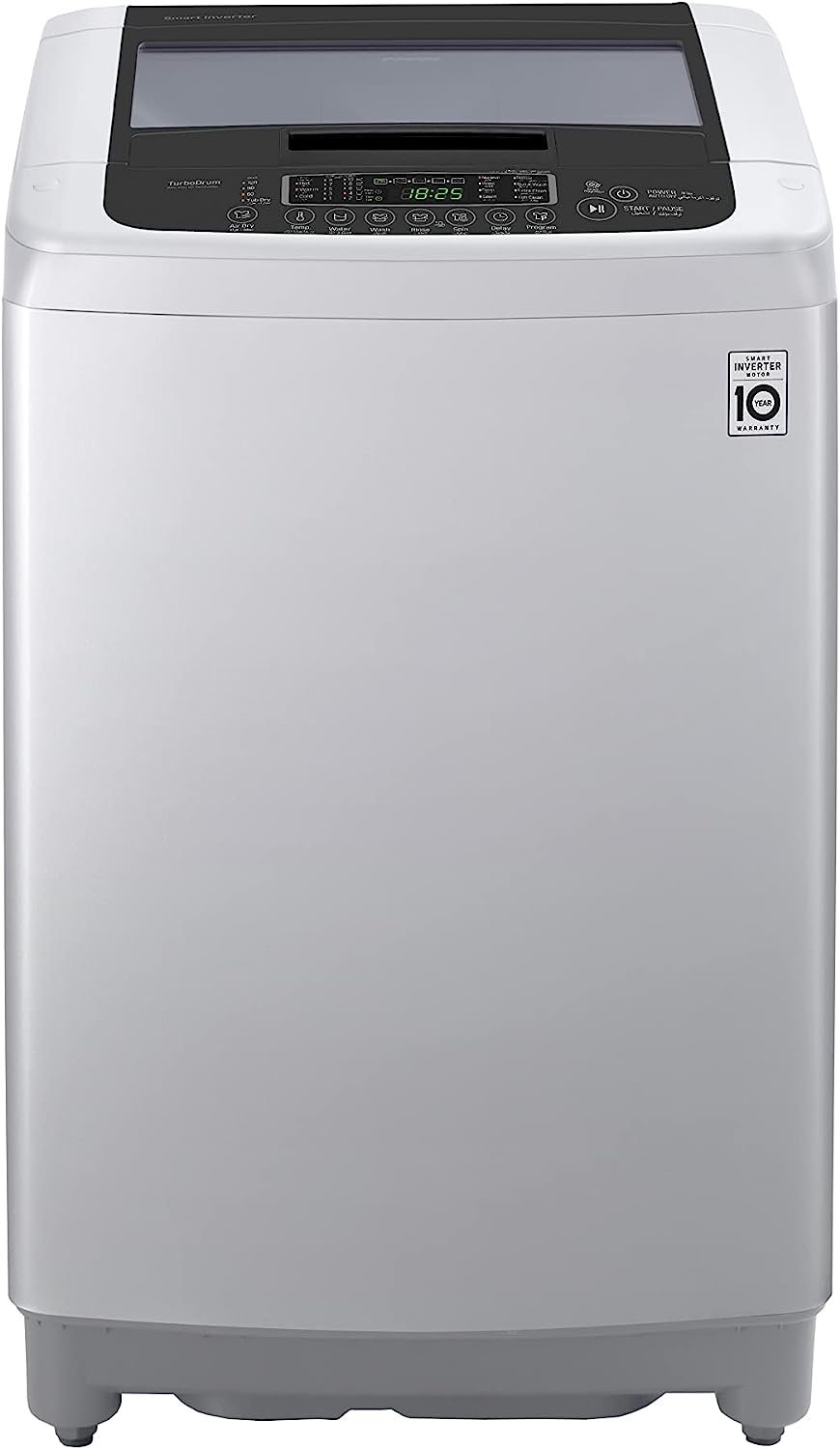 T1365NEHGH ال جي غسالة ملابس فوق اوتوماتيك ديجيتال بموتور انفرتر ، 13 كيلو ، فضي - T1365NEHGH
