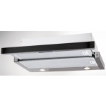 .البا شفاط تلسكوبي بلت ان 60 سم، ستانليس ستيل امع واجهه زجاج اسود، 3سرعات للتشغيل، إضاءة ليد، قوة الشفط 390 م3/ساعة