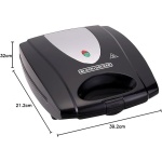 ⁦بلاك اند ديكر  جهاز صنع الساندويتشات 4 فتحات Ts4080-B5 ، 1400 وات - اسود⁩ - الصورة ⁦2⁩