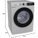 ⁦غسالة ملابس جرونيا أوتوماتيكية بالكامل، تحميل أمامي، سعة 9 كجم، 1600 دورة في الدقيقة، صنع في سلوفينيا، لون فضي، WA946AS⁩ - الصورة ⁦4⁩