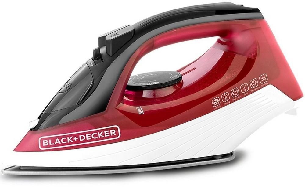 X1550 بلاك اند ديكر مكواة بخار X1550-B5، 1600 وات - احمر
