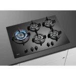 Zanussi gas hob built-in 5 burners black glass 75 cm - ZGO78530BA - Image 2