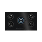 زانوسي بوتاجاز مسطح بيلت ان 5 شعلة حوامل زهر - أمان كامل زجاج أسود غاز - ZGO98520BA