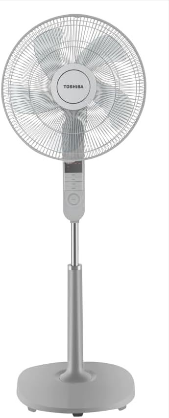 توشيبا مروحة ستاند F-ASD60EG(W) 16 انش بمحرك تيار متردد، 60 واط، RoHS FS40-15FR CB 220-240V، 1Ph 50Hz، ابيض