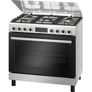 بوتجاز غاز بوش Serie 6، عدد 5 شعلة، 90 سم، ستانلس ستيل - HGP3I8W50S