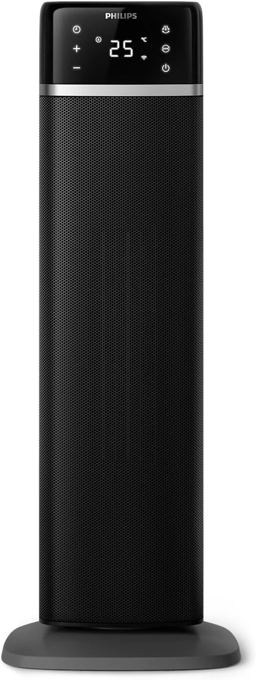 CX5120-11 مدفأة فيليبس 5000 Series الموفرة للطاقة، 2000 واط، توفر ما يصل إلى 50% من الطاقة، شاشة عرض درجة الحرارة، 5 ميزات أمان، 4 أوضاع، تذبذب 60 درجة، هادئة، أسود ورمادي داكن (CX5120/11) (ضمان لمدة عامين من i2 Raya)