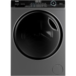 غسالة هاير اتوماتيك بتحميل أمامي سعة 9 كيلوجرام باللون الفضي مع تقنية البخار الصحي